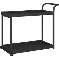 vidaXL Serveerwagen 100x45x83 cm poly rattan zwart