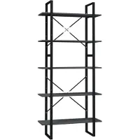 vidaXL Boekenkast met 5 schappen 80x30x175 cm grenenhout grijs