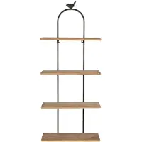 Clayre & Eef Bruine Wandrek ijzer en hout 36*14*90 cm 50432