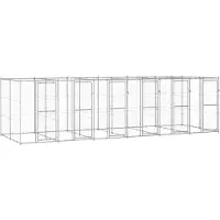 vidaXL Hondenkennel 14,52 m² gegalvaniseerd staal