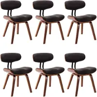 vidaXL Eetkamerstoelen 6 st gebogen hout en stof grijs