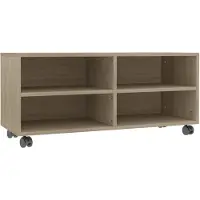 vidaXL Tv-meubel met wieltjes 90x35x35 cm bewerkt hout sonoma eiken