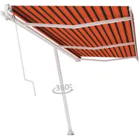 vidaXL Luifel vrijstaand automatisch 600x300 cm oranje en bruin