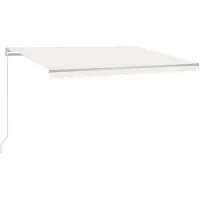 vidaXL Luifel handmatig uittrekbaar met LED 400x350 cm crèmekleurig