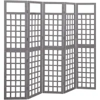 vidaXL Kamerscherm/trellis met 5 panelen 201,5x180 cm vurenhout grijs