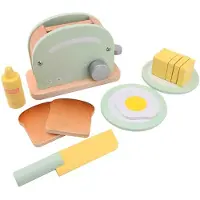 Jouéco Speelset Toaster Junior 18,5 X 13 Cm Hout 6-delig