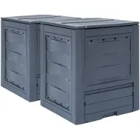 vidaXL Compostbakken 2 st 520 L 60x60x73 cm grijs