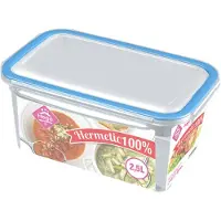 Hega hogar 1x Voedsel plastic bewaarbakje 2,5 liter transparant - Vershoudbakjes