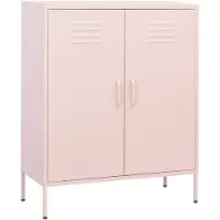 vidaXL Opbergkast 80x35x101,5 cm staal roze