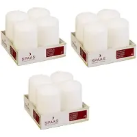 Spaas Candles 12x Kaarsen wit 5 x 8 cm 12 branduren sfeerkaarsen - Stompkaarsen