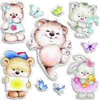 Kids Decor Muurdecoratie 3d Foam Tender Animals 47 X 70 Cm