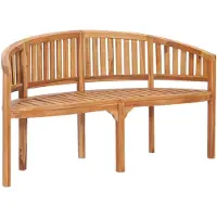 vidaXL Bananenbank 151 cm massief teakhout
