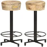 vidaXL Barkrukken 2 st 66 cm massief mangohout