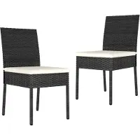 vidaXL Tuinstoelen, 2 stuks, polyrotan, zwart