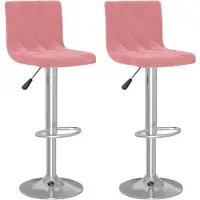vidaXL Barkrukken 2 st fluweel roze