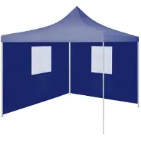 vidaXL Partytent met 2 zijwanden inklapbaar 2x2 m staal blauw