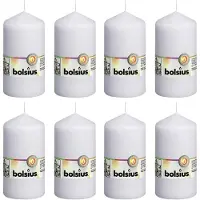 Bolsius Stompkaarsen 8 st 130x68 mm wit