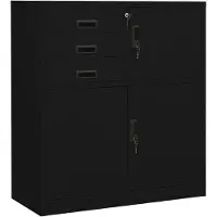 vidaXL Kantoorkast 90x40x102 cm staal zwart