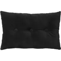 Dutch decor - VALERIE - Sierkussen 40x60 cm - velvet - met knopen - Raven - zwart