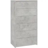 vidaXL Dressoir met 6 lades 50x34x96 cm bewerkt hout betongrijs