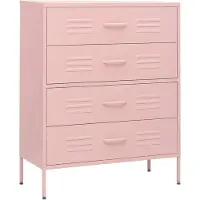 vidaXL Ladekast 80x35x101,5 cm staal roze