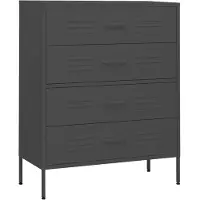 vidaXL Kommode, antraciet, 80x35x101,5 cm, staal