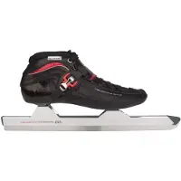 Nijdam Premium Norenschaatsen Carbon - Laag - Zwart/Rood - Maat 41