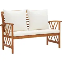vidaXL - Tuinbank - met - kussens - 119 - cm - massief - acaciahout