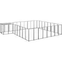 vidaXL Hondenkennel 20,57 m² staal zwart