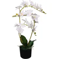 vidaXL Kunstplant orchidee met pot 65 cm wit