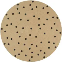 vidaXL Vloerkleed handgemaakt met print polkadot 120 cm jute