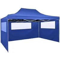 vidaXL Partytent met 3 zijpanelen, 3x4,5 meter, blauw