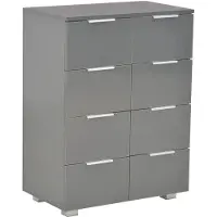 vidaXL Dressoir 60x35x80 cm bewerkt hout hoogglans grijs