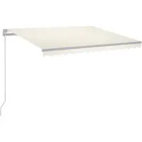 vidaXL Luifel handmatig uittrekbaar met LED 300x250 cm crèmekleurig