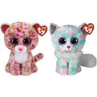 TY - Knuffel - Beanie Buddy - Lainey Leopard & Opal Cat