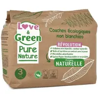 Love & Green Liefde En Groen Pure Nature Ongebleekte Hypoallergene Luiers - Gecertificeerd Ecolabel T3 X 42 (4 Tot 9 Kilo)