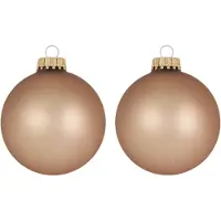 Merkloos 24x stuks glazen kerstballen 7 cm cappuccino velvet bruin mat - Kerstbal