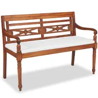 Möbelando Bank Batavia met kussens 120 cm teakhout