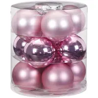 Blokker 36x Stuks Glazen Kerstballen Roze 8 Cm Glans En Mat - Kerstbal