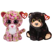 TY - Knuffel - Beanie Buddy - Lainey Leopard & Kodi Bear