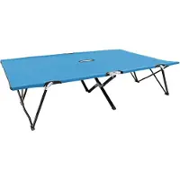 vidaXL Ligbed 2-persoons inklapbaar staal blauw