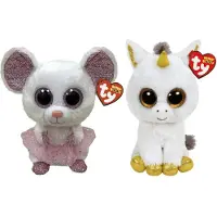 TY - Knuffel - Beanie Buddy - Nina Mouse & Pegasus Unicorn