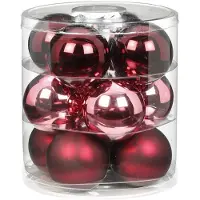Blokker 36x Berry Kiss Mix Roze/rode Glazen Kerstballen 8 Cm Glans En Mat - Kerstbal