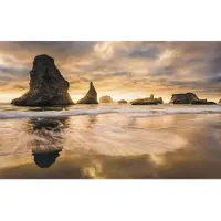 Komar Vliesbehang Digitale print vlies - Golden Stacks - Afmeting 400 x 250 cm (1 stuk)
