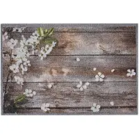 MD-ENTREE MD Entree - Schoonloopmat - Impression Flowers On Wood - 40 x 60 cm