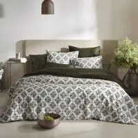 De Witte Lietaer Dekbedovertrek Byzantine Winter Moss Satijn-260 x 200 / 220 / 240 cm | Extra Breed