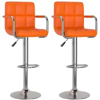 vidaXL Barkrukken 2 st kunstleer oranje