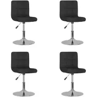 vidaXL Eetkamerstoelen 4 st draaibaar stof zwart