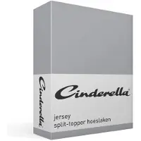 Cinderella Split Topper Hoeslaken Light Grey (Jersey)-200 x 200/210 cm
