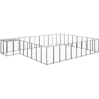 vidaXL Hondenkennel 25,41 m² staal zwart